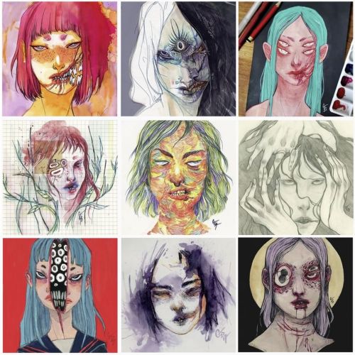 Joining the trend~ #faceyourart⁠ ⁠ ⁠ #creepyart #strangeart #surrealart #horrorart #darkart #bodyhor