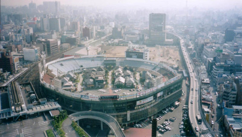 abandonedography: The images above show the former Osaka Stadium in Japan around 1998-1999. Prior to