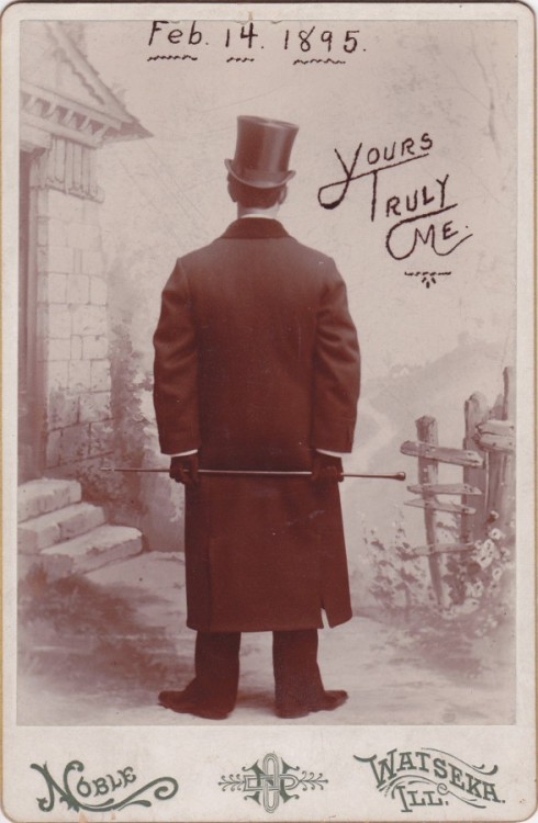 hauntedbystorytelling: Yours Truly, Me. Feb. 14th, 1895. Vintage ‘carte de visite’. / src: adski-kaf