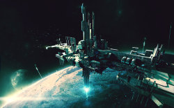enigmaza:  The Magi - Space port by bradwright 