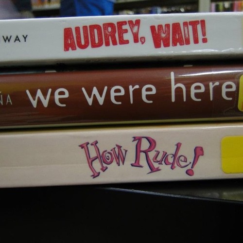 Audrey, wait!/we were here/how rude!  #tbt #2012 #bookspinepoetry #nationalpoetrymonth (at Mt Laurel