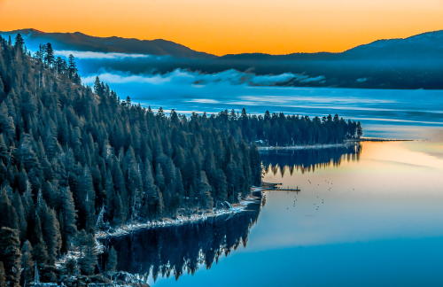 travelbinge: Lake morning by Lou Lu Lake Tahoe, USA