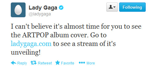 ladyxgaga:  Beginning at 1pm ET today, Gaga will be revealing the ARTPOP album cover piece by piece on Clear Channel Outdoor’s billboards all around the world. Using the hashtag #iHeartARTPOP on twitter, Gaga fans around the world will be incorporated