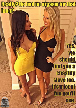 Chastity slaves obey their mistress