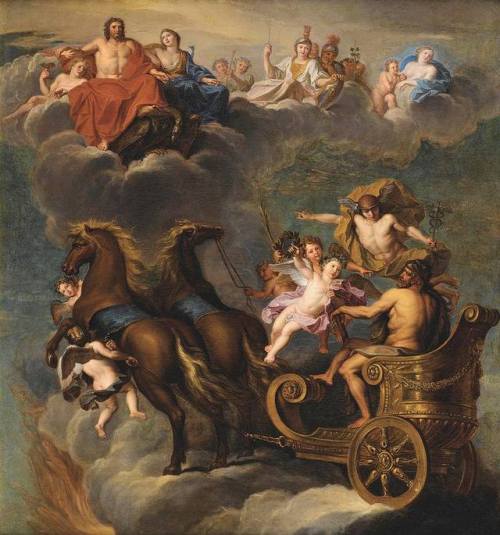 aphroditepandemos:The Apotheosis Of Hercules Painting ~ Noël Coypel