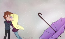 turquoisegirl35:  Dippica Week Day 5: Kissing in the Rain   It’s never too late :D  &lt;3 &lt;3 &lt;3