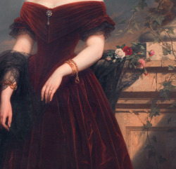 detailsofpaintings:  Nicaise de Keyser, Isabelle Antoinette Barones Sloet van Toutenburg (detail) 1852 