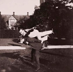 Tsar Nicholas II goofing around with his