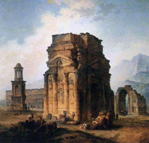 The Arc de Triomphe and the Theater of Orange, Hubert Robert, 1787