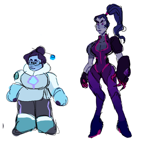 peachdeluxe:   GEMWATCH LADIES WOW WHOA starring zircon symmetra (by @shiraae ), pink smithsonite zarya, topaz tracer, moonstone mercy, larimar mei and tanzanite widowmaker! 