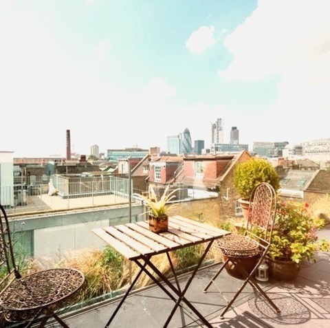 Container Garden LandscapeInspiration For A Mid-sized Contemporary Full Sun Rooftop Stone Landscaping