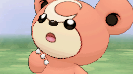 axew:  Teddiursa: This cute, cuddly Pokémon steals pollen and fruit from Beedrill