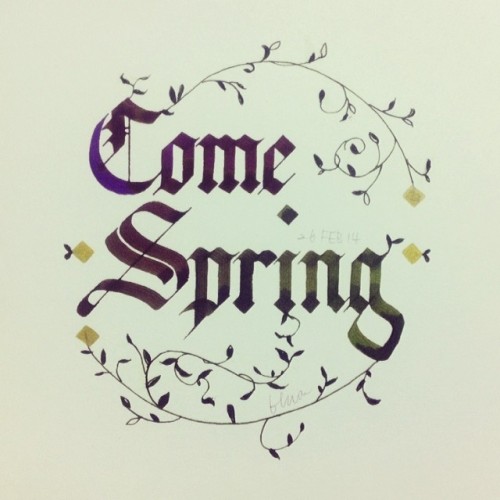 floatinghwa:Come spring#come#spring#calligraphy#parallelpen#캘리그라피#illustration