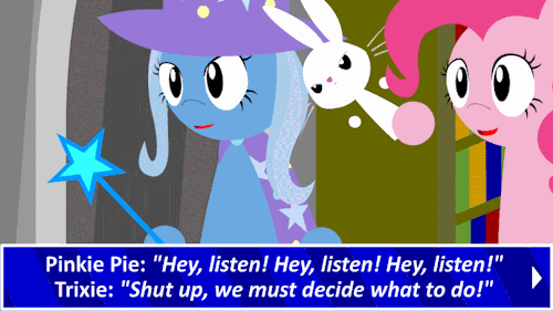 playwithfluttershy:  Results: Hide: 51 votes (in the library: 1 vote).   Stay here: 22 votes. OCs: Vincent: http://discordin.tumblr.com/ Nate: http://ask-nate-the-chicken-wings-pony.tumblr.com/ What should they do? Should they go to Canterlot or stop