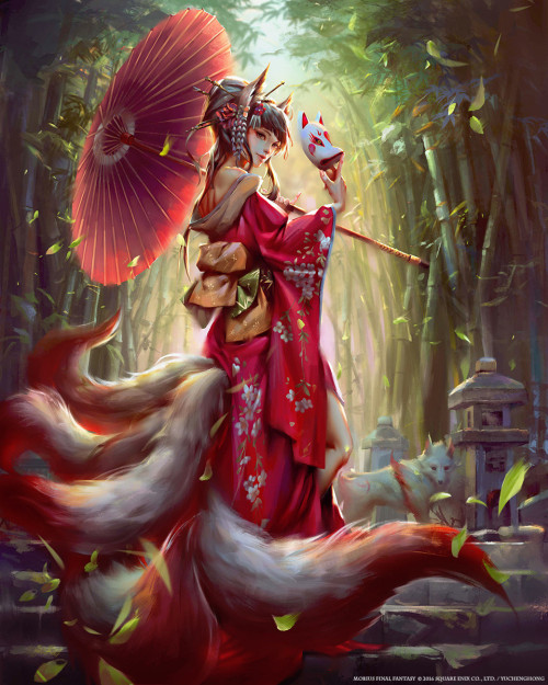 cyberclays:Tamamo no mae - by Yu Cheng Hong “A legendary fox spirit in Japanese mythology”