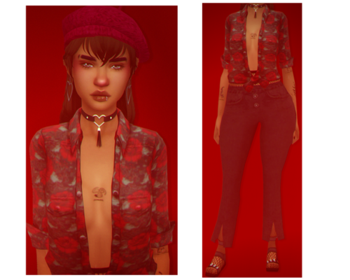 yourappa:Even the roses are dyingTop xx  @kismet-simsPants xx @chloem-sims4 Shoes xx @madlensimsHair