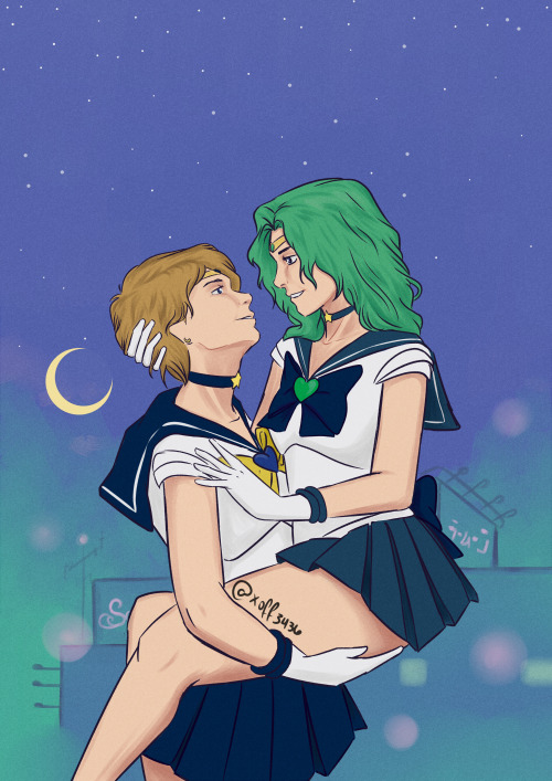 xoff3436:Sailor Pluto and Sailor Uranulately I’ve been dealing with art block, I’ve been