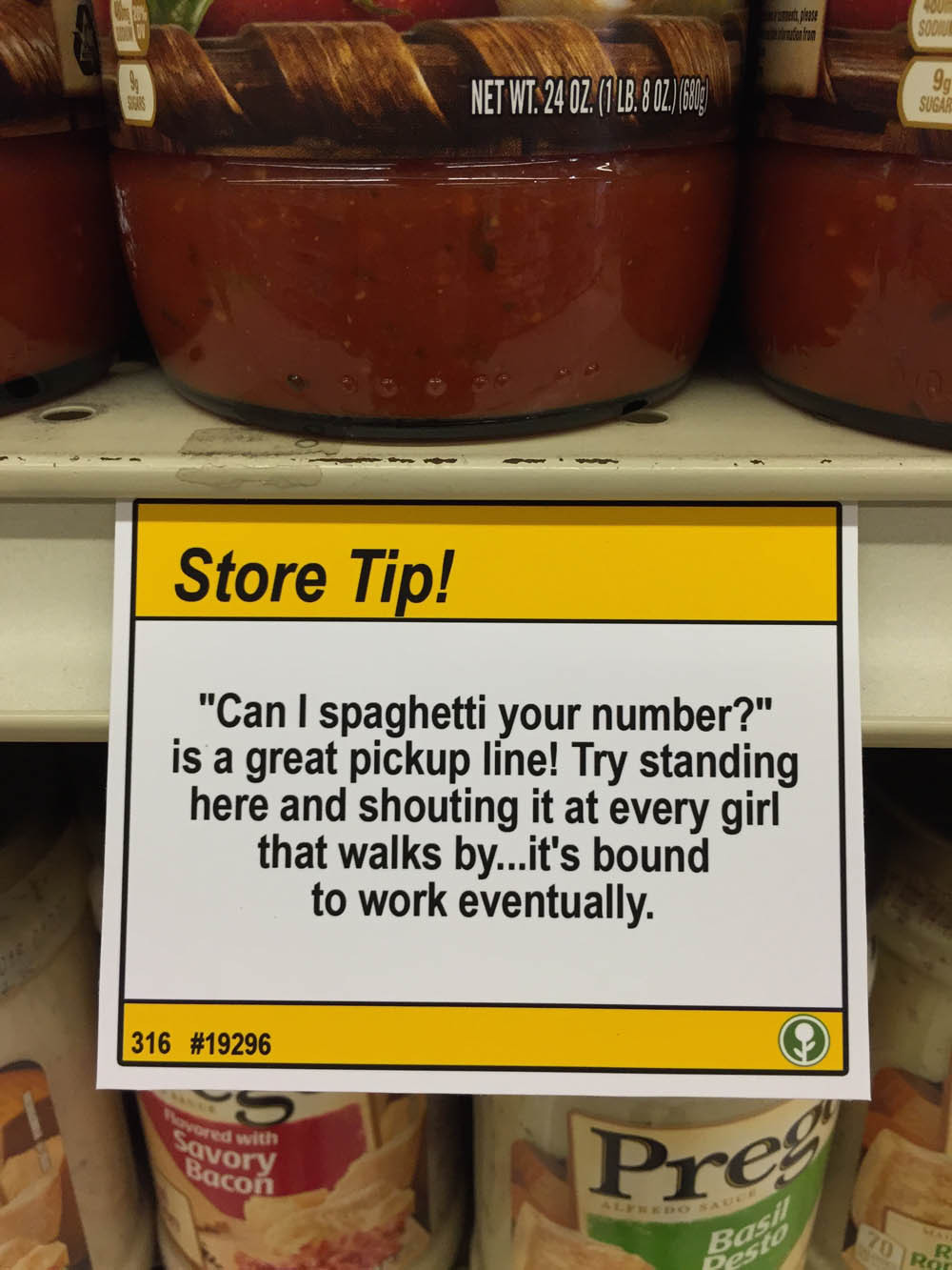 untexting:  obviousplant:  I added some store tips to a nearby grocery store   Come