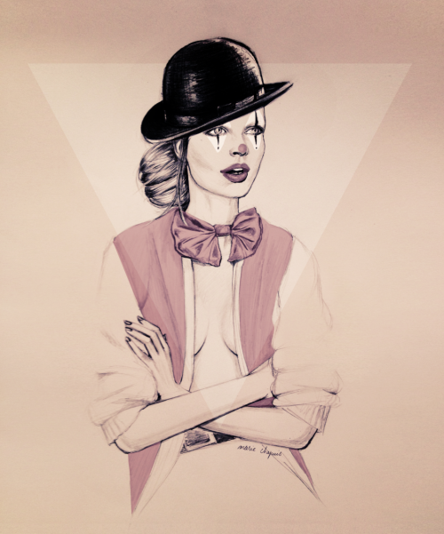 thisbeautifulwreckage:  mariechapuis submitted, loved it! ————- Clown - illustration - Marie Chapuis 