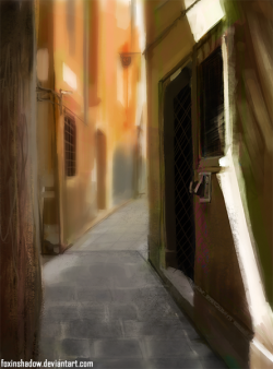 Very quick study between commissions, based on a photo taken in Venice back in 2006