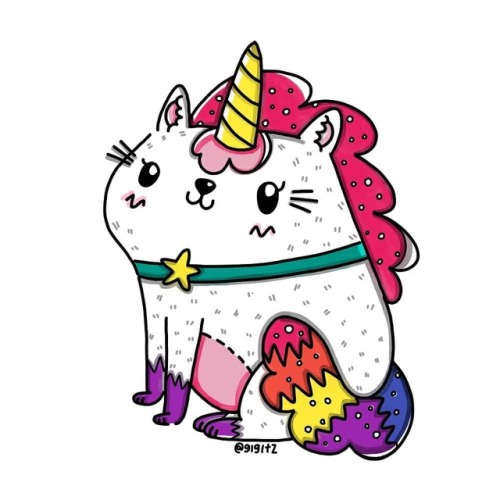 Caticorn . Latepost #drawthisinyourstyle @ilariapops . You glow differently when you&rsquo;re ac