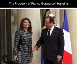 el-cadejos:  monobeartheater:  jeedies:  roooothakers:  tastefullyoffensive:  The President of France Getting Left Hanging [x]Previously: The King of Sweden Wearing Silly Hats  Me IRL.   HE FINALLY DID IT LOOK HOW SATISFIED HE IS  THANKS OBAMA  Y LA