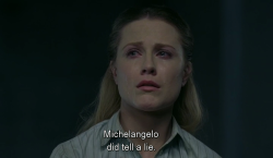 wanderthisworld: ex-libris-blog:   “Tell me, Dolores, did you find what you were looking for?” Dr. Robert Ford &amp; Dolores Abernathy, Westworld ep. 10 ‘The bicameral mind’   #favoriteactor 