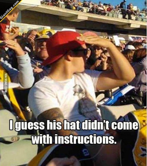 giantgag:  I Guess His Hat Didn’t Came With InstructionsClick the pic to see full content!Follow :@GiantGag