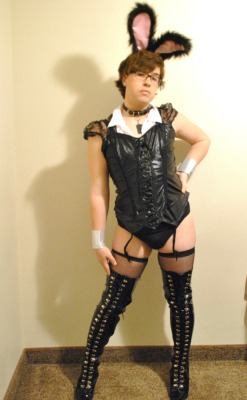 kittafterdark:  PVC Bunny &lt;3Showing off my new boots &lt;3