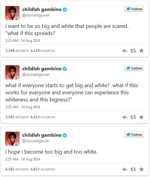 itsananobrain:  Childish Gambino on Ferguson  I don&rsquo;t agree that twitter