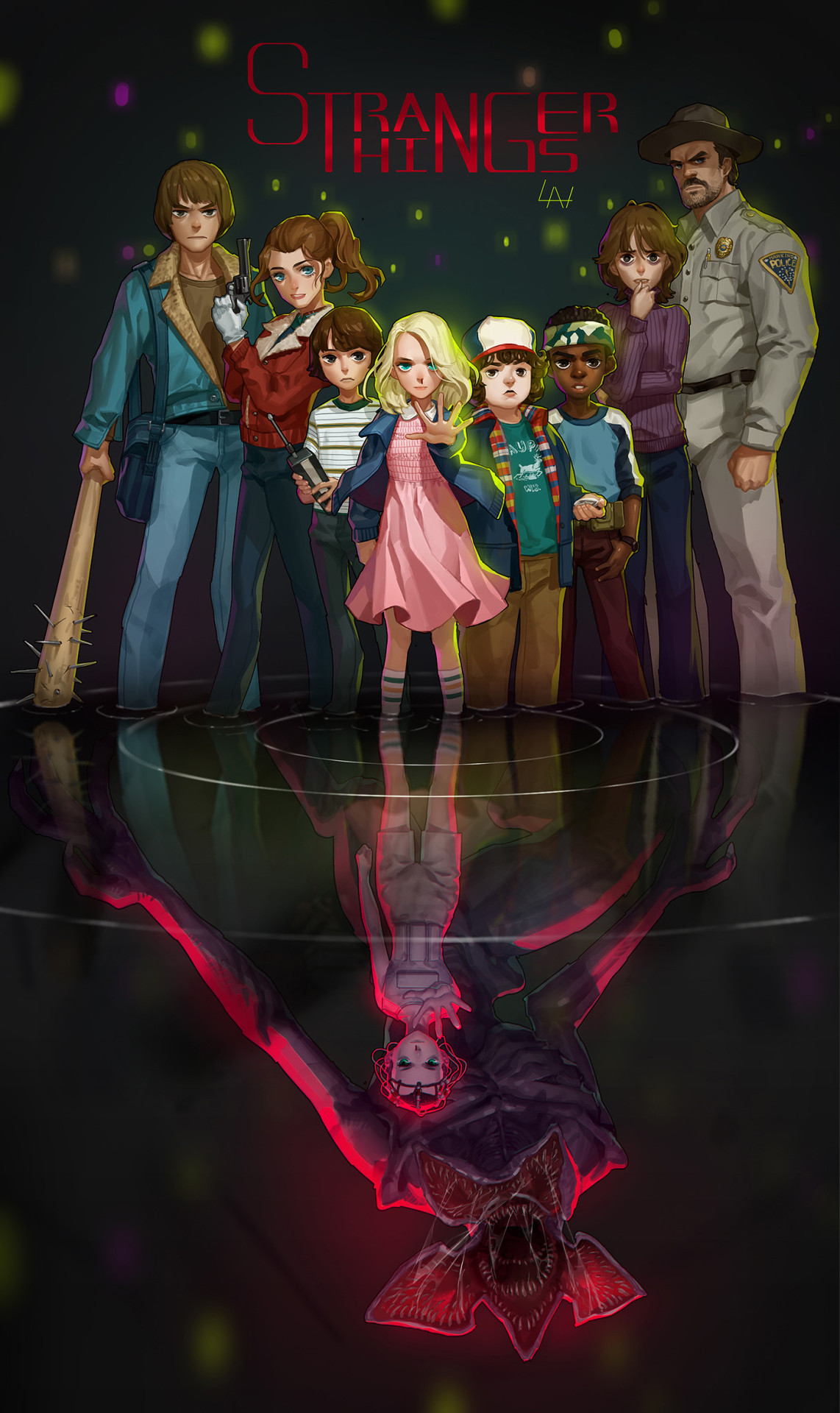 pixalry:   Stranger Things Anime Illustration - Created by Yuan Lan  