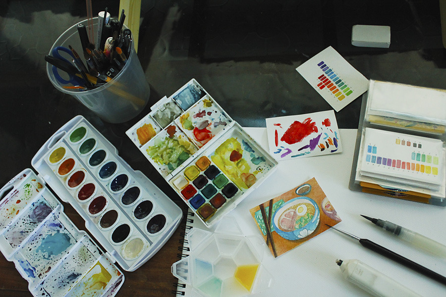 Make your Prang watercolor sets last longer by refilling empty pans with  student grade tube paint