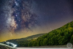 just&ndash;space:  Pepacton Reservoir is one of the darkest areas of the tri-state area. By contrast the city is serves is one of the brightest; New York.  js 