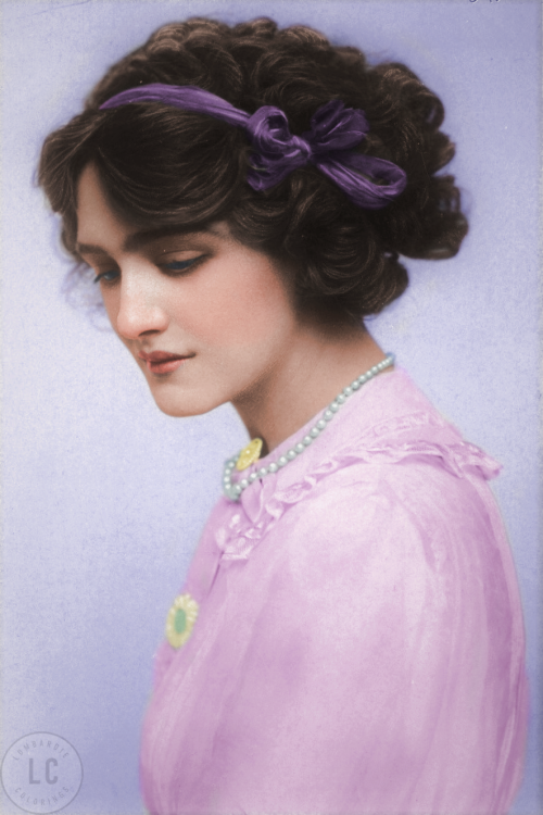 Lily Elsie.Photographer unknown, 1909.Colored by Lombardie Colorings._______________________________