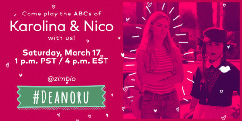 Join us for the ABCs of #Deanoru TOMORROW (Saturday, March 17 @ 1 p.m. PST / 4 p.m. EST). This is yo