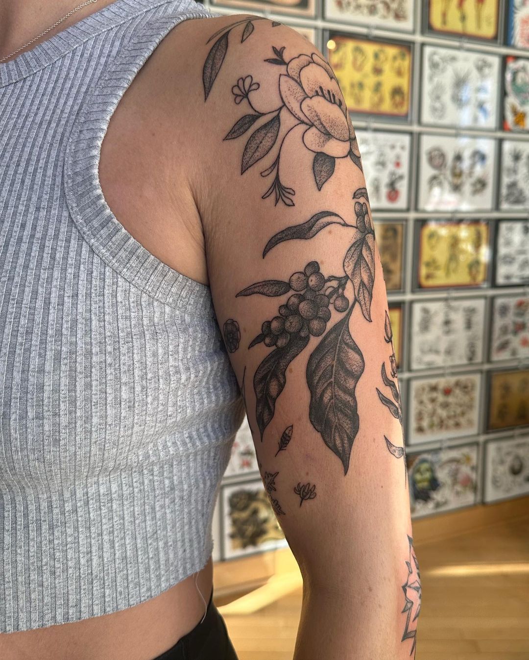 Tattoo uploaded by Austin • Work I would like to get done Right Arm Tattoo  Description**: *Theme*: Wild and Otherworldly Floral Arrangement *Design*:  - Begin with a soft pastel floral arrangement that