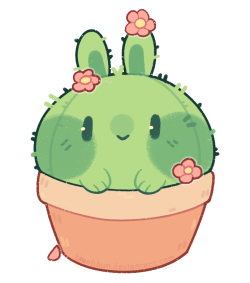 blushbunart:  cactus bun!! (◍•ᴗ•◍) 