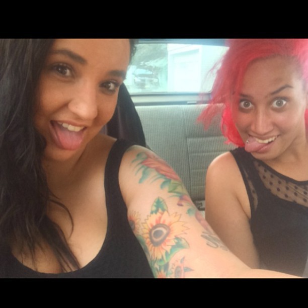Always waiting for Dave with @wall_flower04 #mixedgirls #ratchetred #shoutouttomy