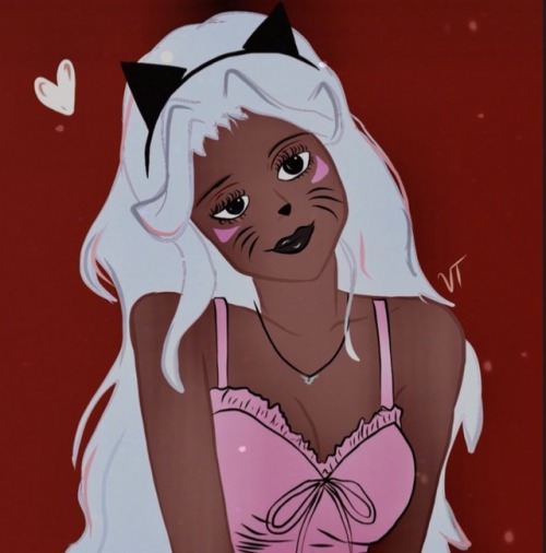 allura is being a cat for halloween, meow bitch