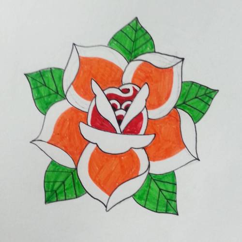 Traditional rose for Carlos. #ink #oldschoolrose #traditionaltattoorose #rose #apprentice #flower #tattoo #ravenseyeink  (at Raven’s Eye Ink)
