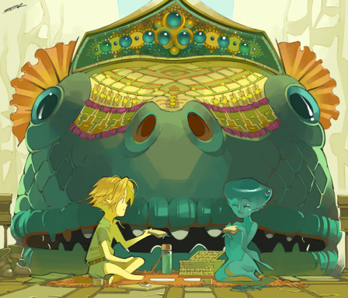 clamcakes:  zeldanerdbuscusthe7th:  Picnic With Jabu-Jabu by *WhiteFoxCub  extremely furry confession- I had such a crush on Princess Ruto when I was kid. < u > 