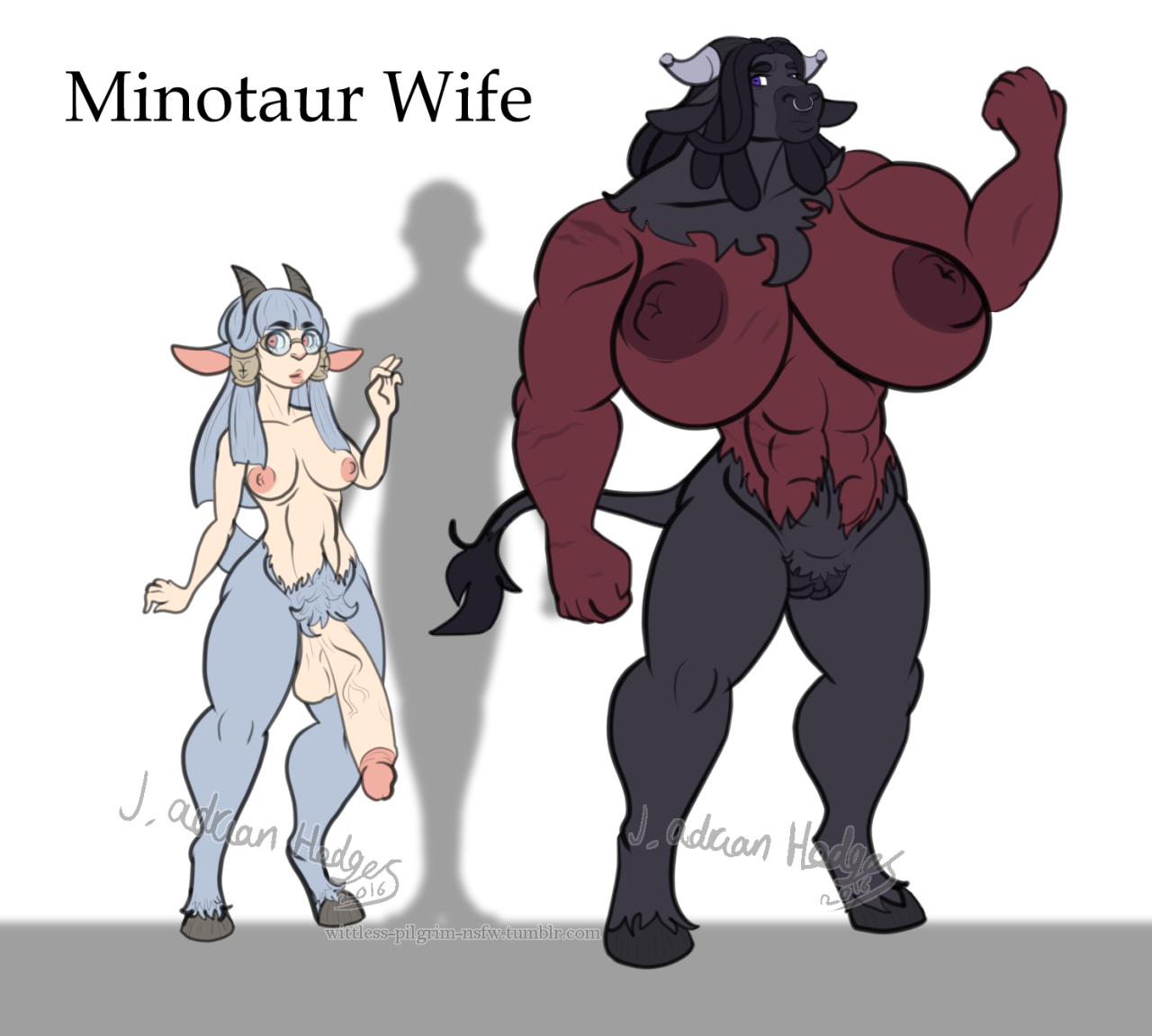 wittless-pilgrim-nsfw:  Minotaur wife character sheet V2! and improvement from the