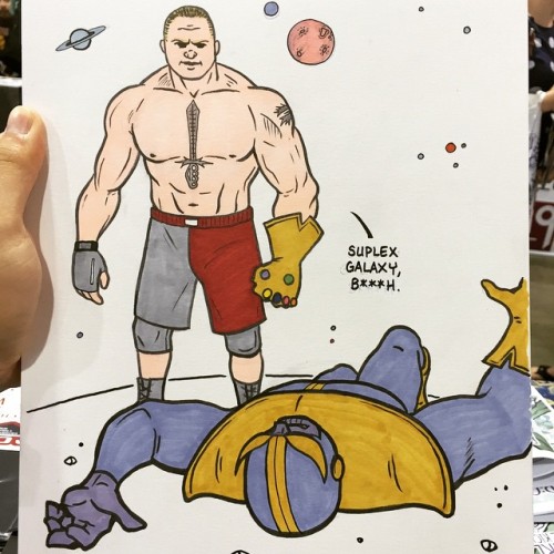 Brock w/ Infinity Gauntlet. True story: I had to redo Brock&rsquo;s body after I gave him superh