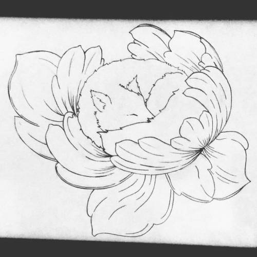 #picoftheday #art #drawing #flower #blumen #blackandwhite #bw #pencildrawing #sleepy #fox #fuchs #so