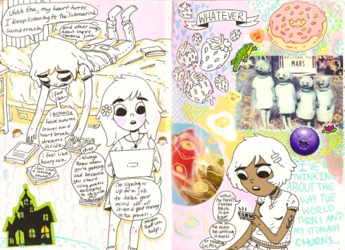 theskinnyartist:A little preview of how my sketchbook looks recently! You can see some individual po