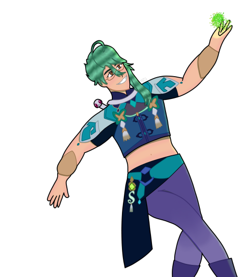 First Time Drawing A Character From Genshin: