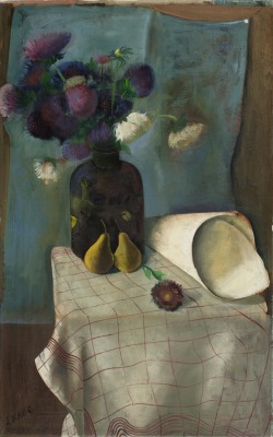 amare-habeo:  Felix Nussbaum (Osnabrück 1904 – 1944 Oswiecim) Still-Life with asters and pears (Stilleben Mit Astern und Birnen), 1940 Oil on canvas 