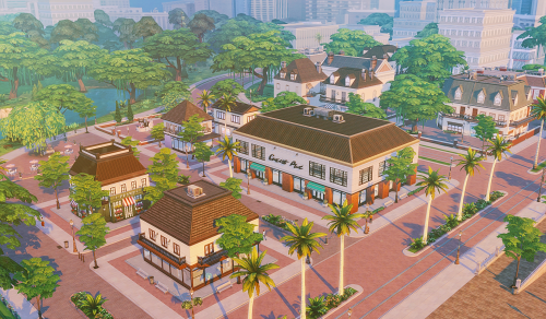 Magnolia Promenade: a flower shop, a clothing store, a furniture store, a bakery and a grocery store