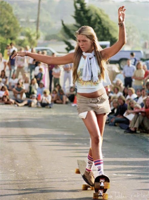 fuckyeahhomomatriarchy:  awelltraveledwoman:  karidevereaux:  …an ode to 1970s skater girls.   this is amazing   FYI, skateboarding was invented by surfer chicks in the surf off-season. Males like to forget this, remind them. 