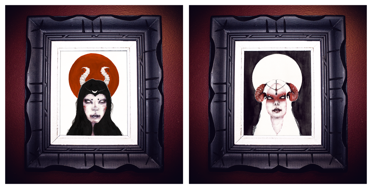 xlittlemissmaggiemayx:Recent paintings I did using the lovely Mortem3r’s face as